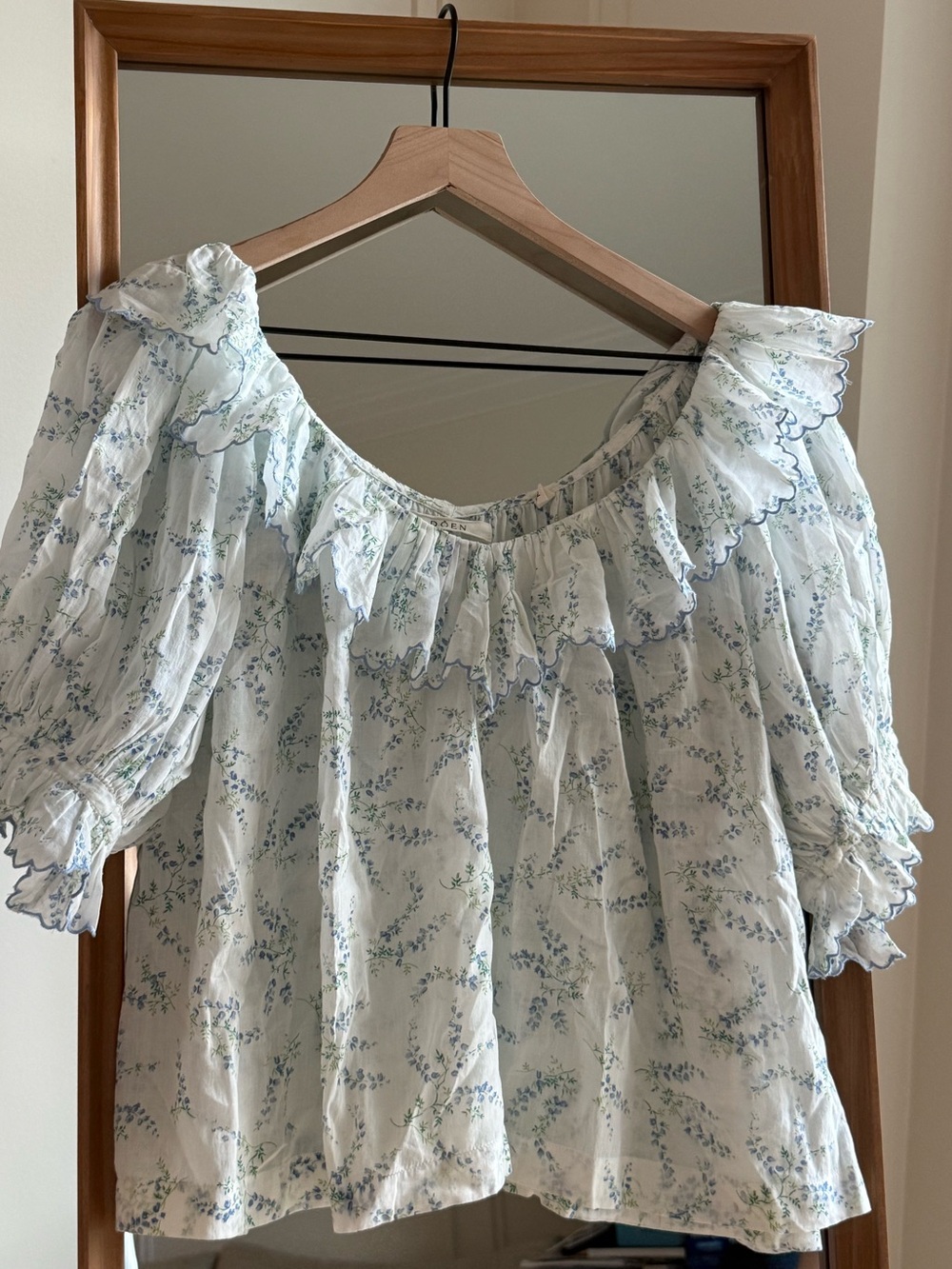 Doen Samara Top in Blanc Bluebell Ballad